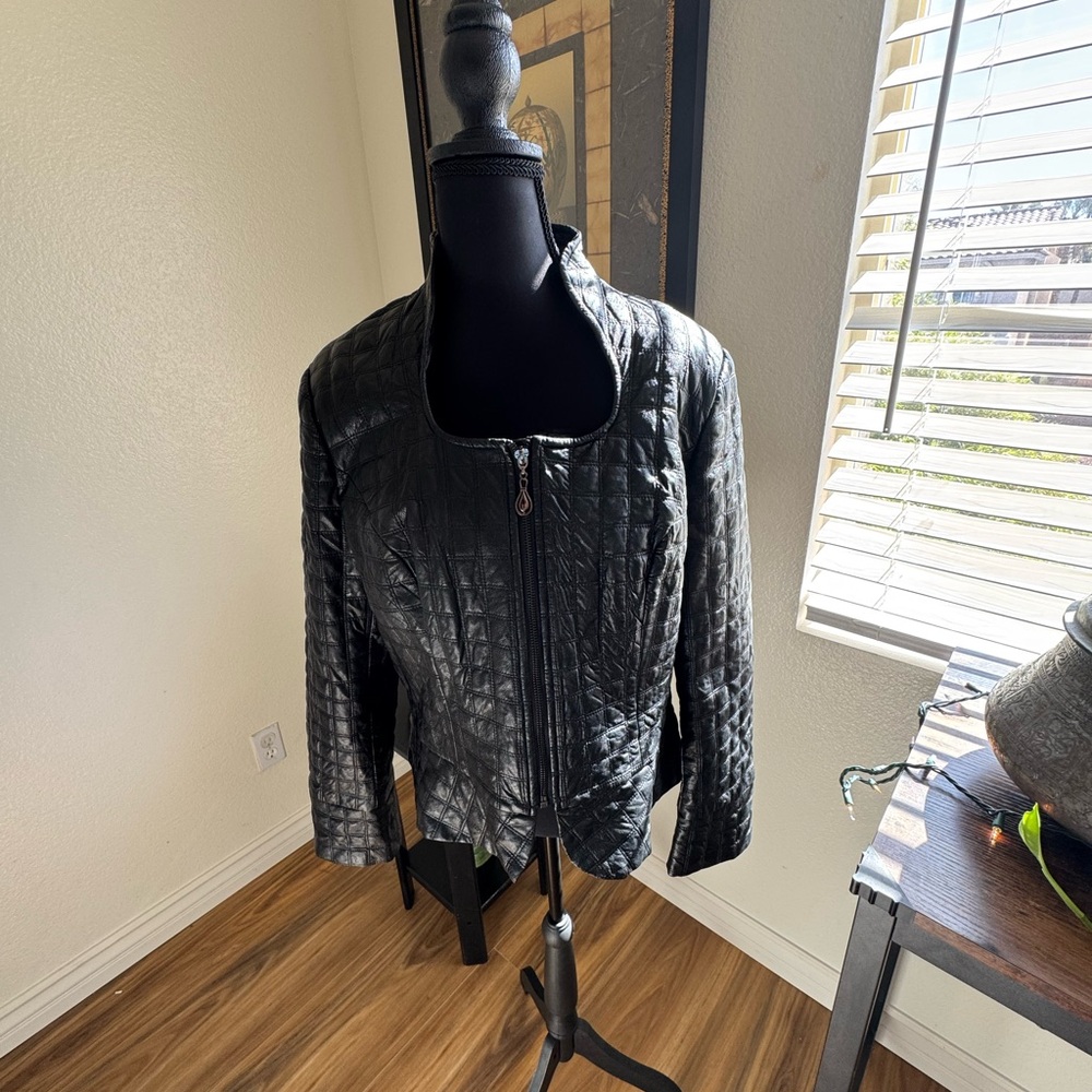 Ashro Black Faux Leather Jacket
